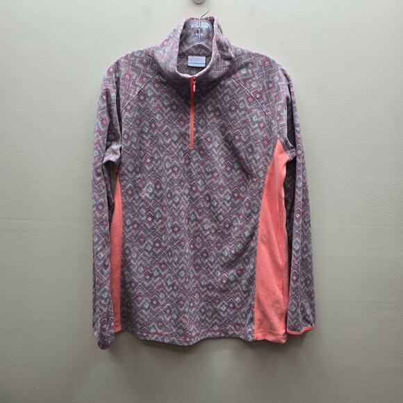 Columbia Geometric Aztec Print Fleece 1/4 Zip Pullover Sweater Multicolor SZ XL - Picture 1 of 5